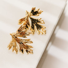 Load image into Gallery viewer, Sheinelle Jones earrings TODAY SHOW botanical earrings made from real plants parsley herbs gold botanical jewelry