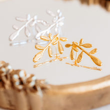 Load image into Gallery viewer, grace herb arruda branch earrings gold silver rhodium