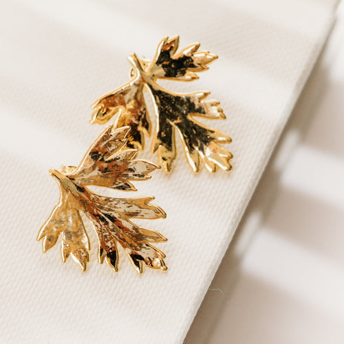 Sheinelle Jones earrings TODAY SHOW botanical earrings made from real plants parsley herbs gold botanical jewelry 