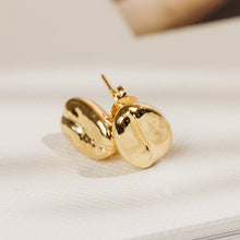 Load image into Gallery viewer, coffee bean earrings studs botanical jewelry gold silver
