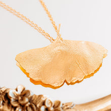 Load image into Gallery viewer, gilded real ginkgo leaf necklace choker
