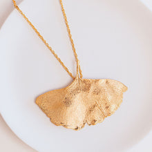 Load image into Gallery viewer, gilded real ginkgo leaf necklace choker
