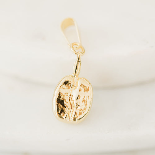 coffee bean gold charm pendant